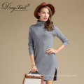 Hot Sell Grey Color Hight Neck long Cashmere Sweaters For Women Novos produtos 2017